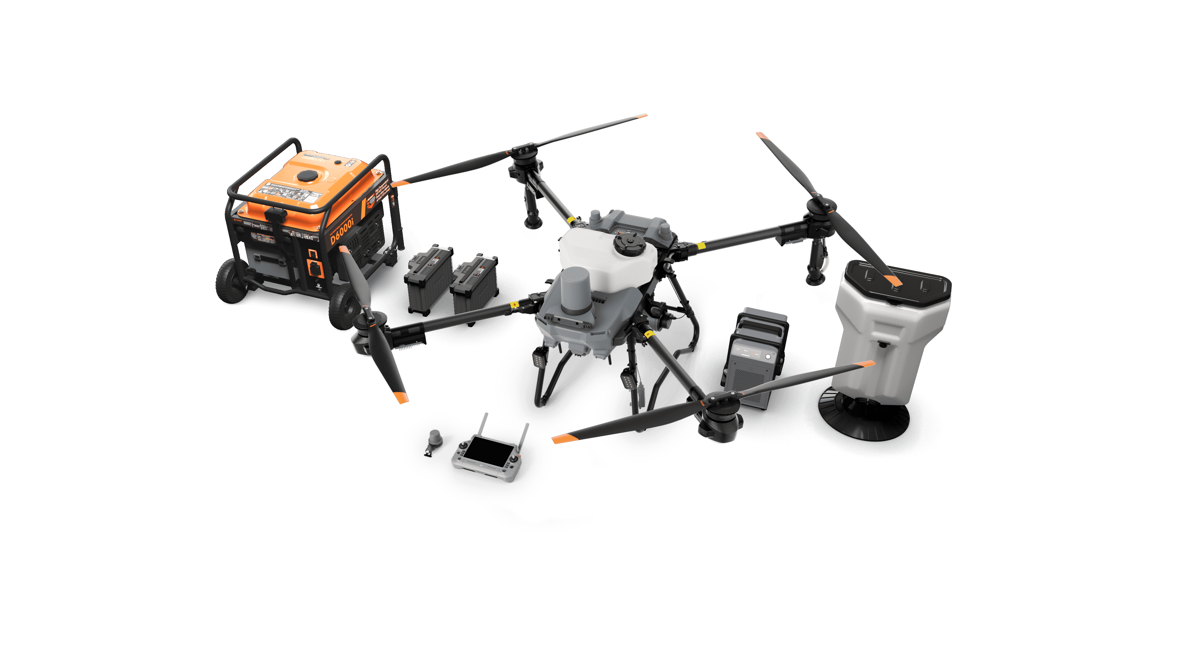 DJI Agras T25P sa pripadajućom dodatnom opremom