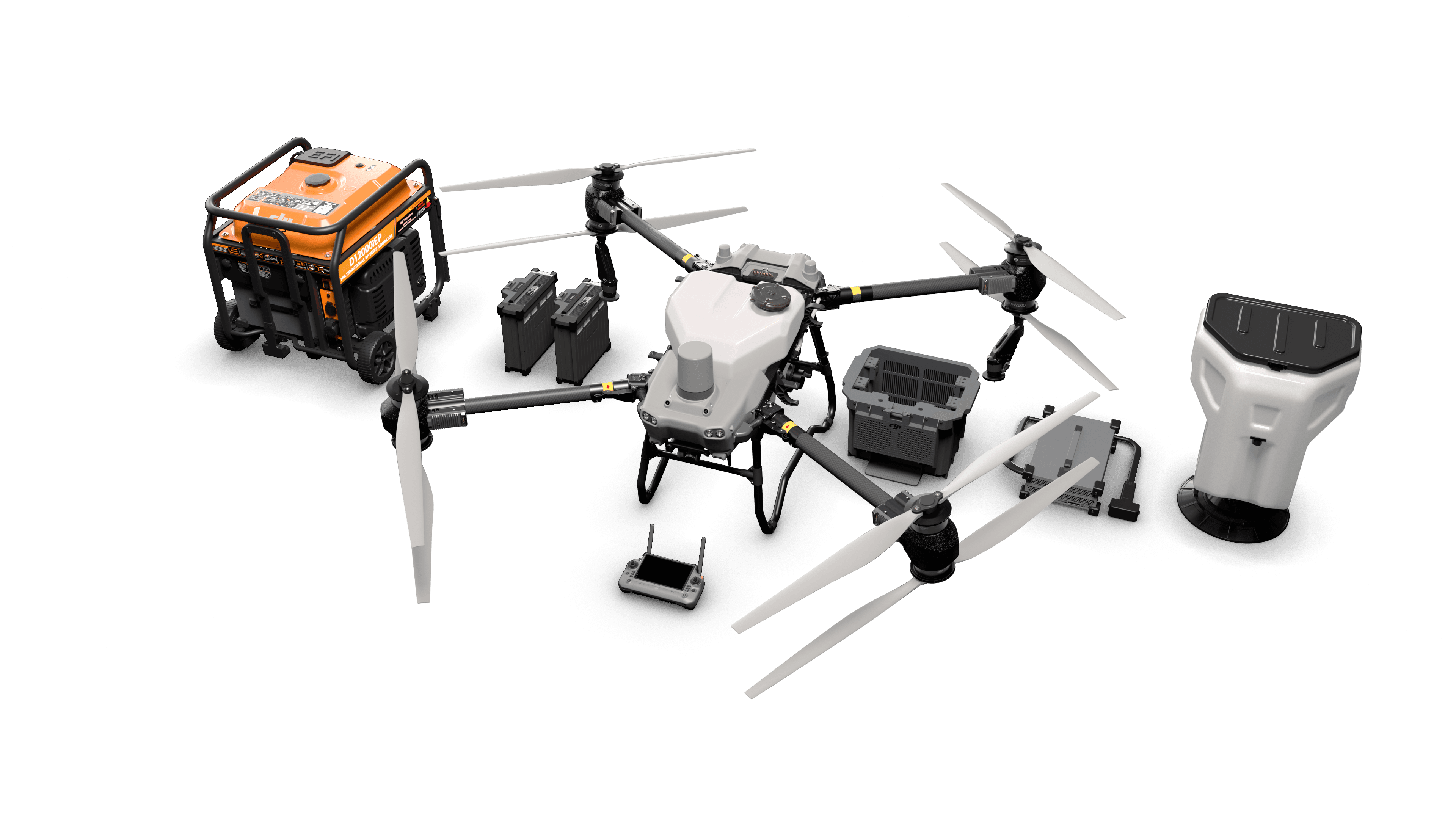 DJI Agras T50 sa pripadajućom dodatnom opremom
