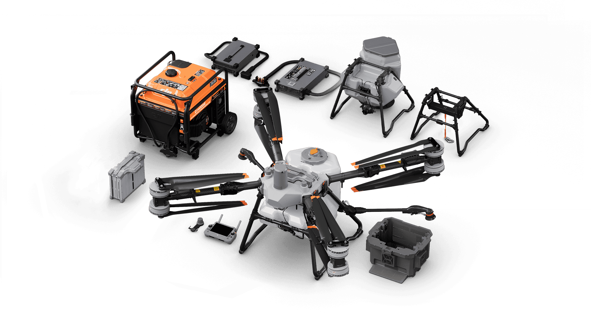 DJI Agras T100 sa pripadajućom dodatnom opremom